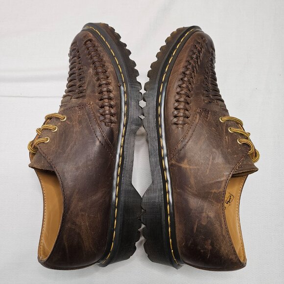Doc Dr Martens Ezra Interwoven 3-Eyed Brown Shoes Unisex Men 9 Women 10 UK 8 - Picture 7 of 11